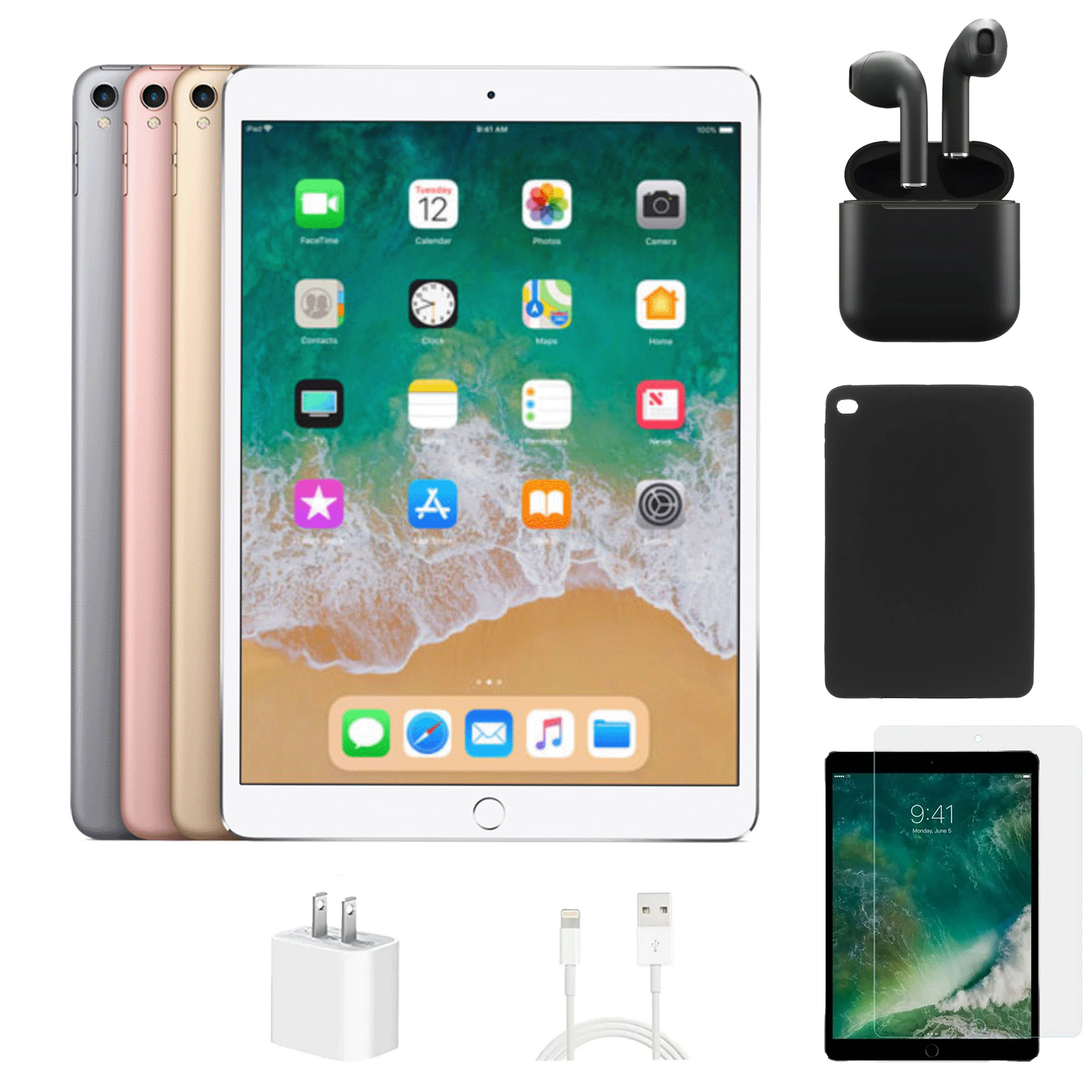 Apple iPad Pro 10.5 WiFi + Cellular Unlocked 64GB Space Gray Bundle (Excellent)-image