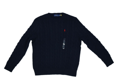 Polo Ralph Lauren Navy Cable Knit Driver Heavyweight