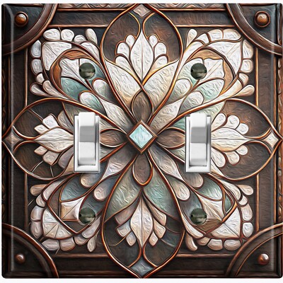 Metal Light Switch Outlet Cover Decorative Wall Plate Rustic Flower ...