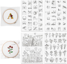 81PCS Water Soluble Embroidery Stabilizers Letter Patterns Embroidery Stick and