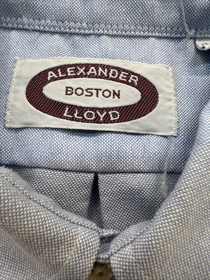 Alexander Lloyd 男式衬衫 17 高蓝色纽扣长袖单针 35/36 — 第 4/4 张图片