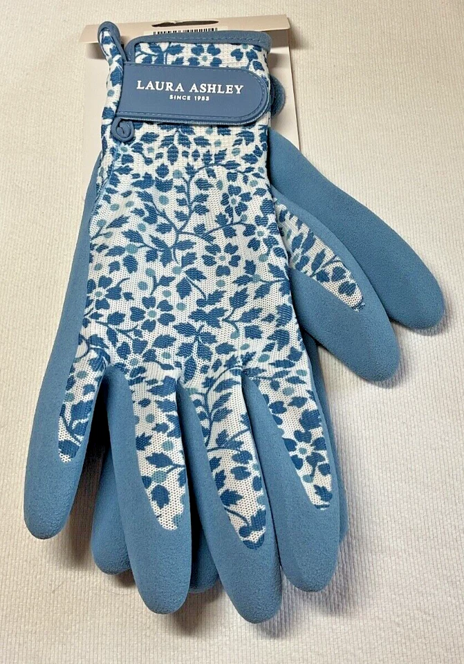 Guantes para todo clima Laura Ashley jardín RHYS AZUL FLORAL TALLA MEDIANA NUEVO EN PAQUETE Foto 2 de 2