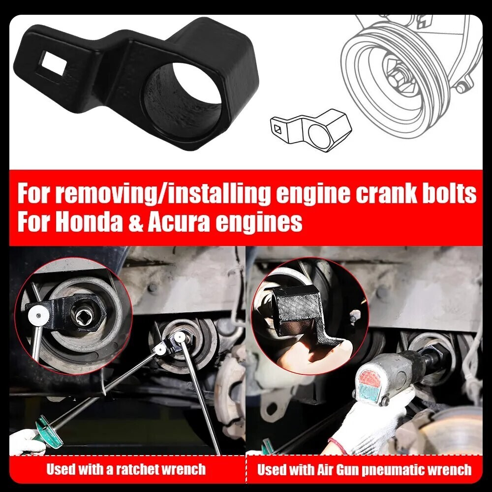 50mm For Honda Acura Crankshaft Pulley Holder Crank Bolt Damper Removal
