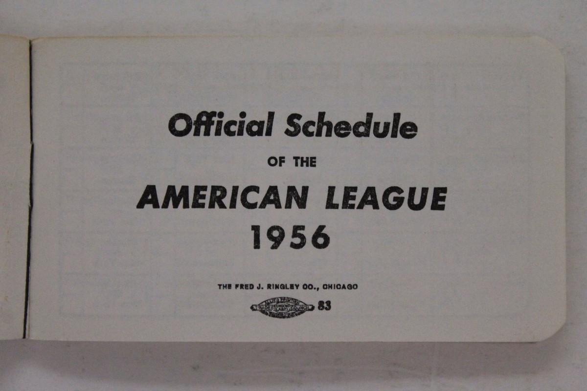 1956 Detroit Tigers American League Full Schedule GREAT CONDITION