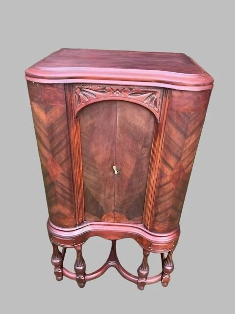 Gabinete de almacenamiento vintage reutilizado de caoba Art Deco años 30 - Personalizable Foto 3 de 4