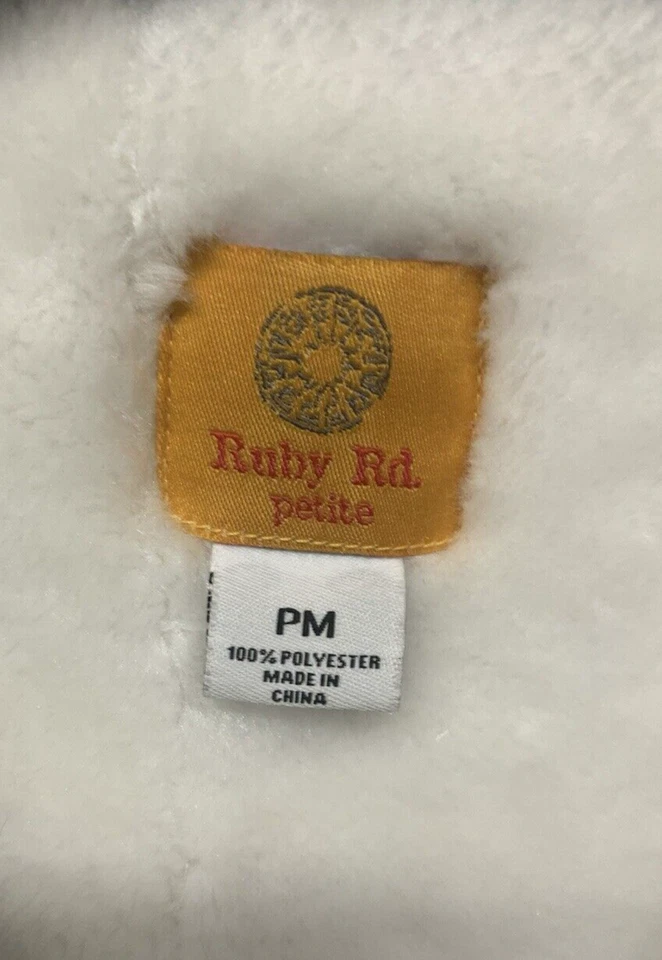 Ruby Rd. Women's Coat Vest Shearling Gray Open Front PM Petite Medium - Image 2 of 4