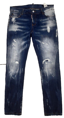 Dsquared2 Men's Distressed Tidy Biker Jeans 2019 Size 36 Made in Italy