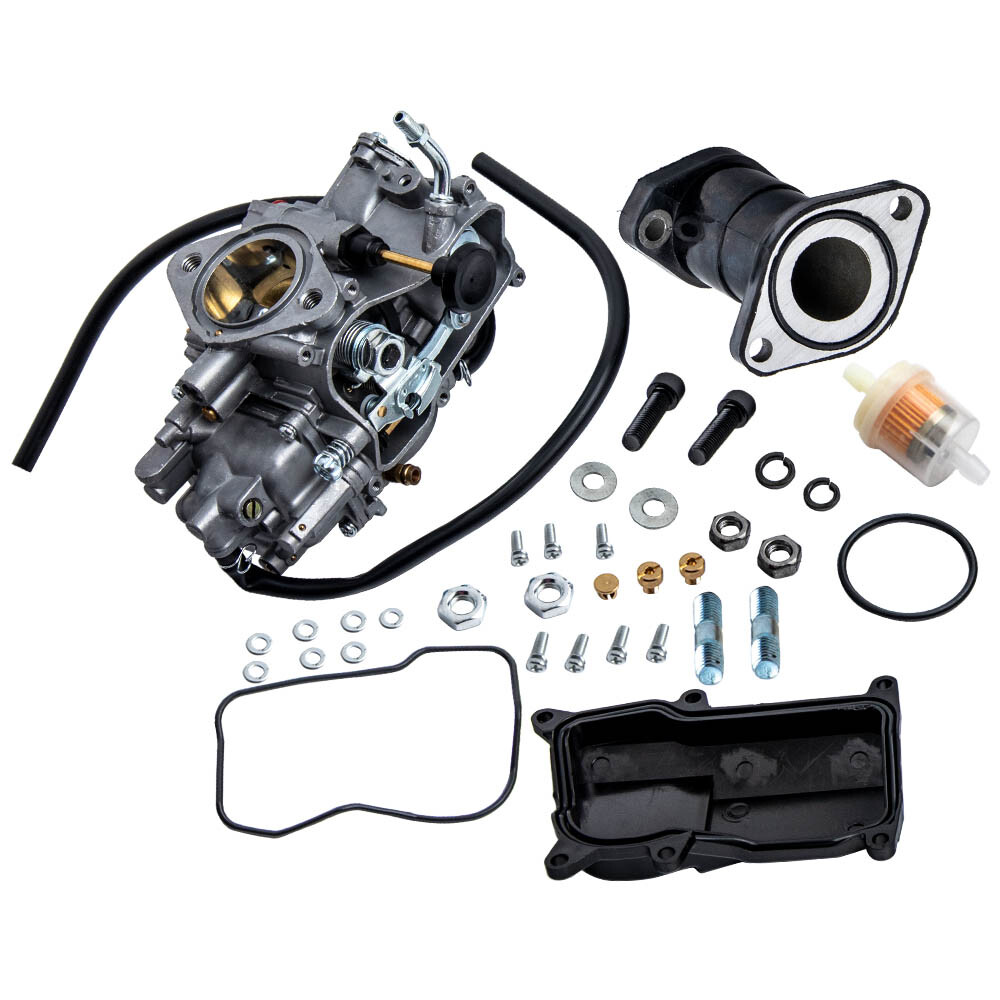 Carburetor w/ Intake Manifold Boot Base Cover Kit for Yamaha Warrior 350 YFM350