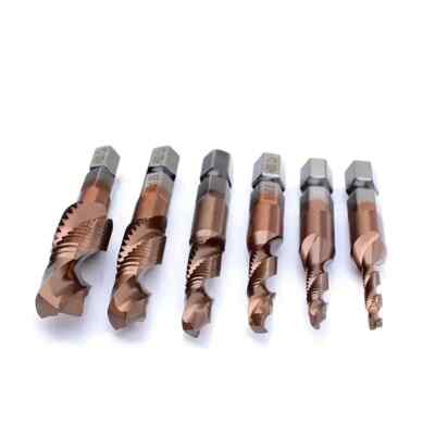 6 Stück Satz für HSS-CO M35 Außengewinde Schrauben Kombispitzen M3-M10 1/4'' Stahl