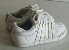 K Swiss White Leather Tennis Shoes Sneakers Unisex Infant Size 6 Boys Girls