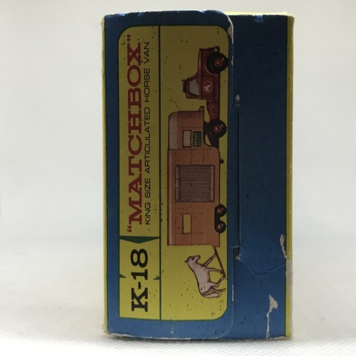 Lesney Matchbox King Size Articulated Horse Van K-18 1969 Red/Tan England W/Box - Picture 12 of 17