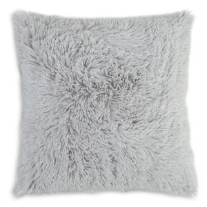silver fluffy pillows
