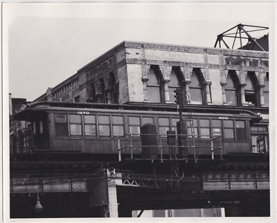 NEW YORK CITY Transit ELEVATED RAILWAY TRAIN & Buildings c. 1950s Train Photo 2