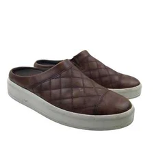 Ecco Soft 9 II Women's Quilted Brown Leather Mule Clog Size 41 US 10 - 10.5