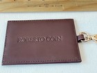 Luggage Tag Id Badge Holder Nwot Roberto Coin Brown Leather