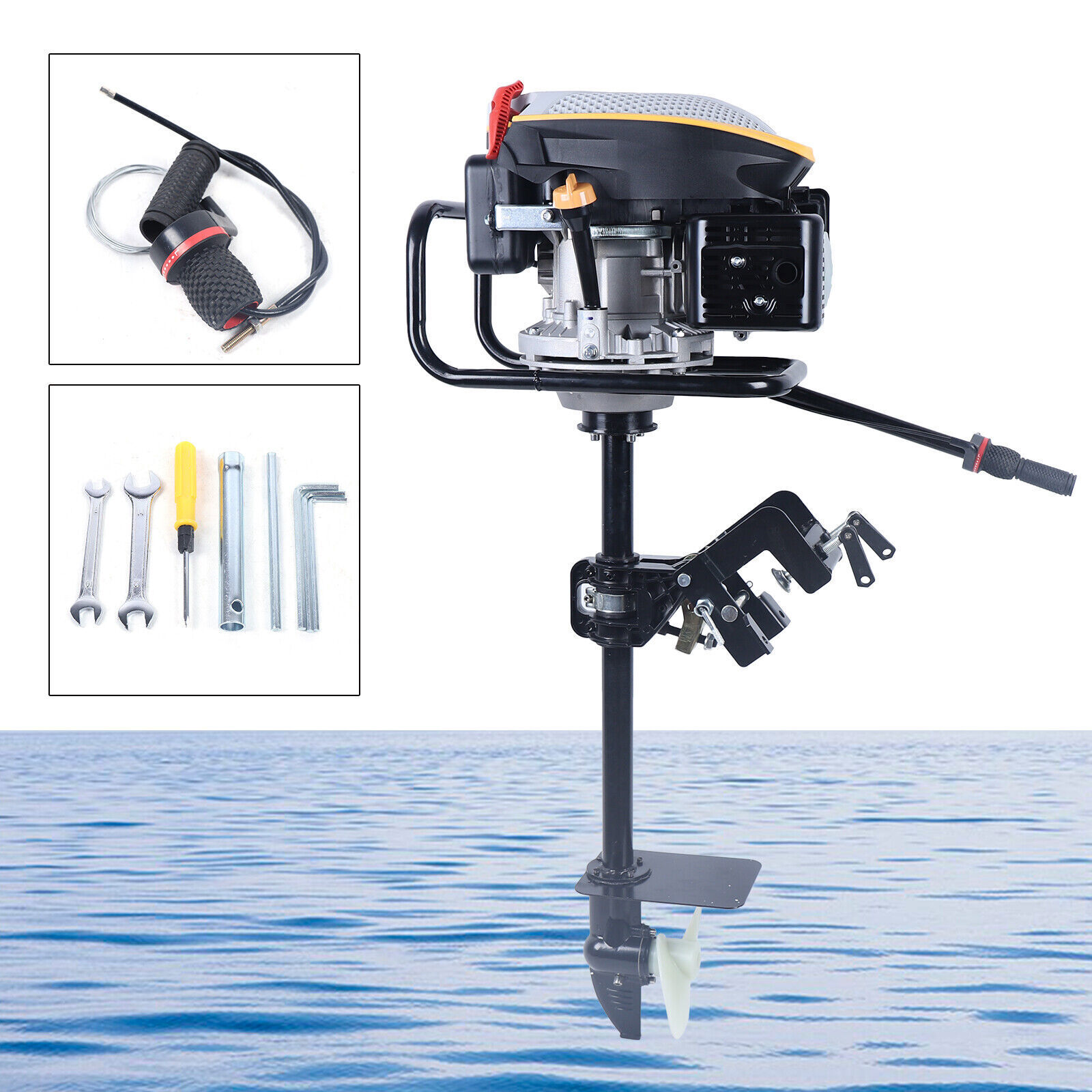 HANGKAI 4 Stroke Outboard Motor Heavy Duty Boat Engine Air Cooling System