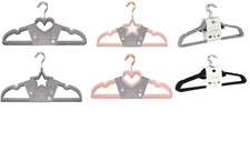 Pure Velvet Coat Hangers NonSlip Ultra Slim Black Grey Blush Heart Star 8pk