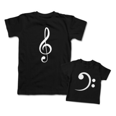 Music Mommy and Me Outfits Small Key Music Note Musical Cotton Match Clothes