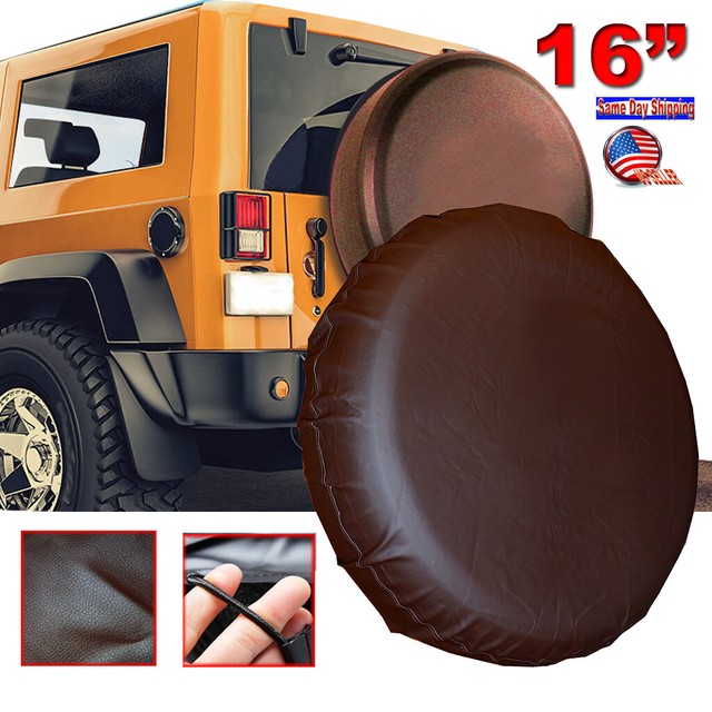 16" Brown SPARE TIRE COVER 30" 31" For Jeep Wrangler Liberty Rubicon CJ7 size L eBay