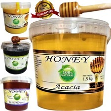 Organic 1.5kg Honey Wildflower, Buckwheat, Acacia RAW UNPROCESSED PURE NATURAL
