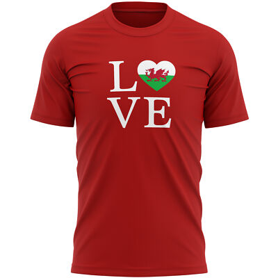 Mens Wales Love T Shirt shirt Country Rugby Him rugga football flag Men