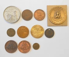 11 Tokens 1837 Hard Times Gaming Rock Island US Frigate New Jersey Tercentenary