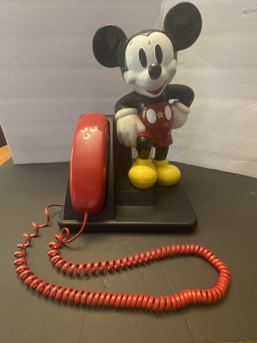 Vintage 1990 Mickey Mouse Push Button Phone. Red. VGUC | eBay