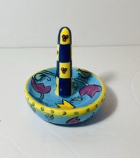 Funky Ring Holder Hand Painted Stand Jewelry Plate Tree Ceramic EUC