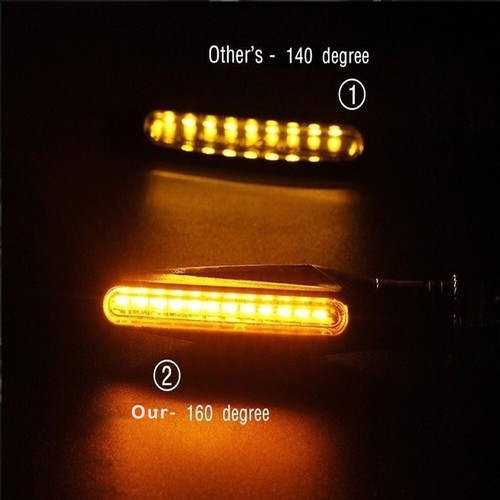 4PCS Motorcycle LED Turn Signal Lamp Sequential Flowing Indicator Light Amber AS - Foto 7 di 7