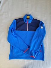 Lands End 1969 1/4 Zip Pullover Mens L Blue Fleece Outdoor Casual Dad