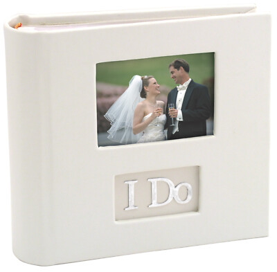 I Do 1-Up Wedding Faux Leather Bookbound Album (Holds 100 4x6 Photos)