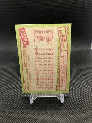 1985 Topps - Don Mattingly #665 - Picture 2 of 2
