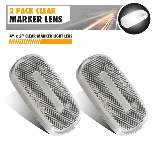 2 PACK Replacement Lens for Trailer Rv Clear Marker Light Clearance 4in