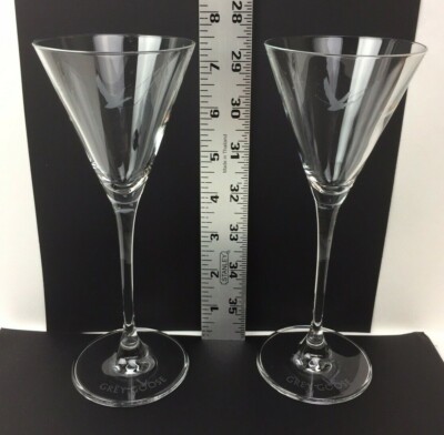 2 Grey Goose Stemmed Martini Cocktail Glasses