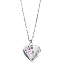 Browning Buckmark PInk Enamel Heart Bling Necklace - Jewelry