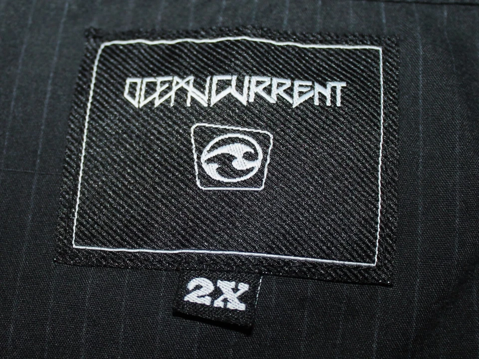 Ocean Current 2X Black Striped Button Front Shirt - Image 2 of 4