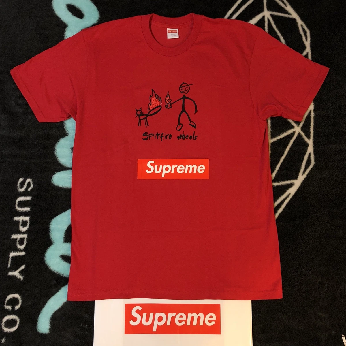 SUPREME SPITFIRE CAT TEE (RED) (LARGE) SS18 SWIMMERS WOMAX BANDANA BOX LOGO TEE