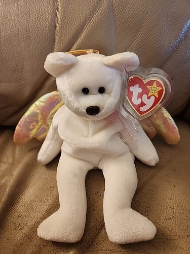 Vintage Ty Beanie Babies Halo the Angel Bear Toy Mint With Mint Tag