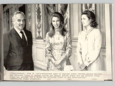 MONACO Prince RAINIER III Princess Grace England Princess Anne 1972 Press Photo