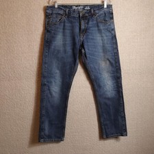 Wrangler Retro Jeans Mens 36x32 Blue Slim Straight Medium Wash Stretch Denim