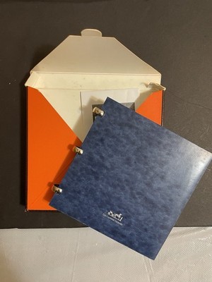 Hermès Card Holder Agenda Contact Book Couverture Bleue Leather Navy Authentic