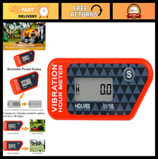Vibration Activated LCD Hour Meter Gauge - Waterproof for Generators, Mowers, To