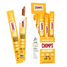 Chomps Original Turkey Jerky Snack Sticks 1.15 Ounce Pack of 24 , Yellow