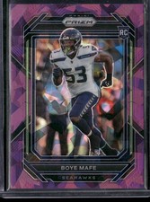 2022 Panini Prizm Boye Mafe Purple Ice Prizm RC /225 #386 Seattle Seahawks