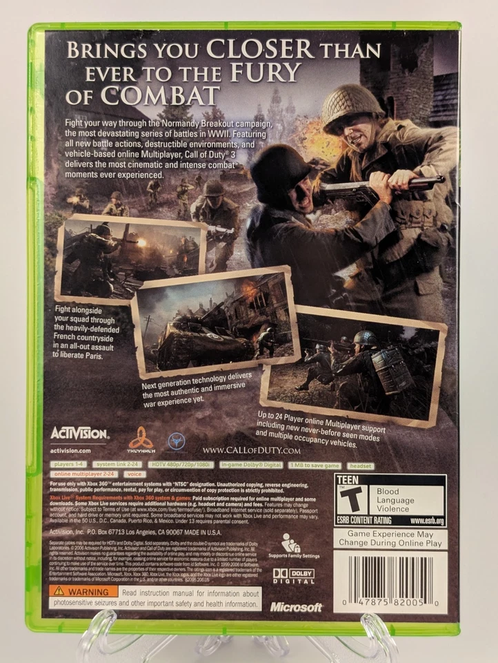 Call of Duty 3 (Microsoft Xbox 360, 2006) ➡️No Manual- Tested  & Working 🎮 - Image 2 of 4