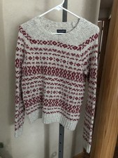 Women's Abercrombie  Fitch Nordic Fair Isle Crewneck Sweater Size S VGUC 