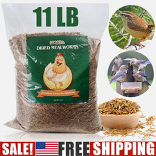 11Lbs Dried Mealworms Non-GMO Organic for Wild Birds Chickens Reptiles Turtles