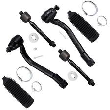 SCITOO 6pcs Front Suspension Kit Outer Inner Tie Rod End w/Boot Replacement f...