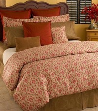 Ralph Lauren Langham Red Doncaster King Set Duvet 2 King Cases Throw Pillow