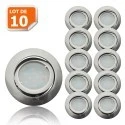 Lot de 10 Spot Led Encastrable Complete Satin Orientable lumière Blanc Neutre eq